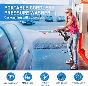 Rechargeable High Pressure Washer Gun for car and solar panels