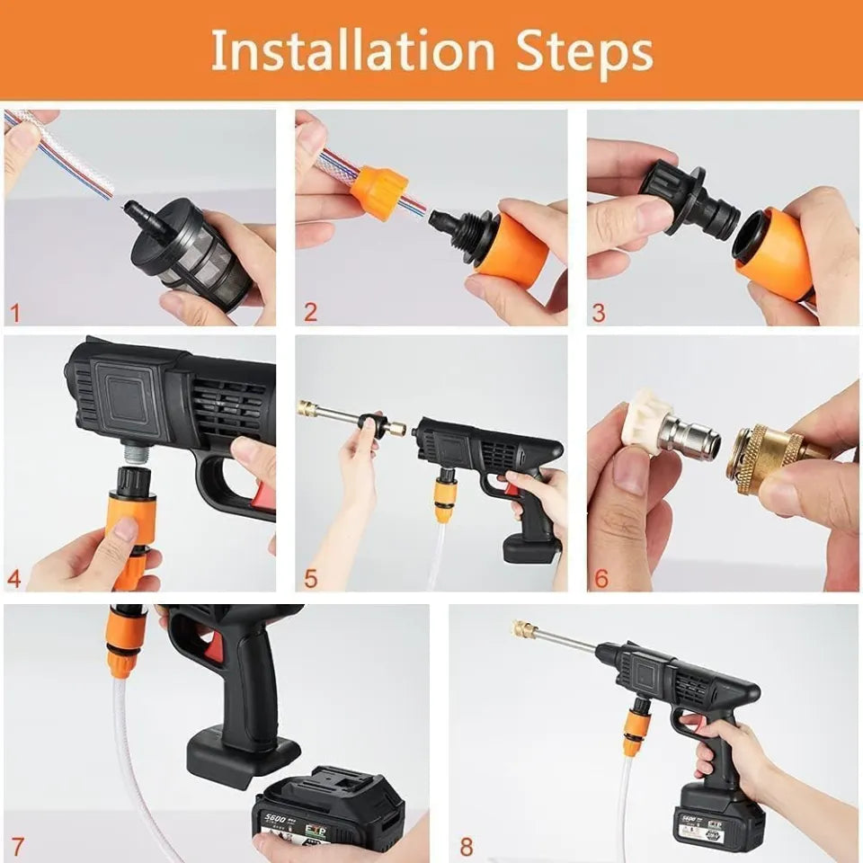 Rechargeable High Pressure Washer Gun for car and solar panels